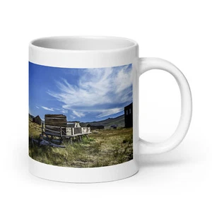 Kaffeebecher mit Foto von Karosserie alter Holzwagen | weiß glänzend Becher - Bild 1 von 10