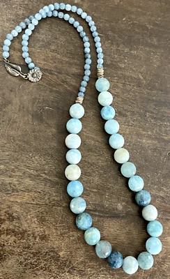 优雅海蓝宝石项链和耳环套装 — 第 1/4 张图片