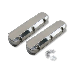 For Ford SBF 289 302 351W 62-85 Fabricated Tall Aluminum Valve Covers Polished - Picture 1 of 5