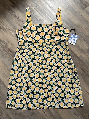 Mini Vestido recto DVF x Target Diane Von Furstenberg amarillo amapola negro talla 12 Foto 1 de 4