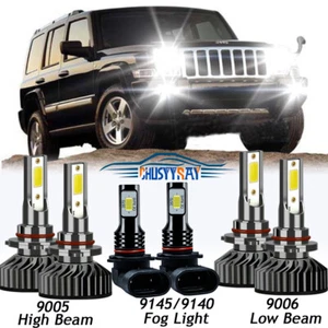 Para Jeep Commander 2006-2010 6x 6000K Bombillas LED Faro Alto/Bajo + Kit de luces antiniebla - Imagen 1 de 12