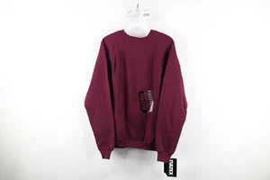Deadstock Vintage 90s Streetwear Boys XL Blank Crewneck Sweatshirt Maroon USA - Picture 1 of 11