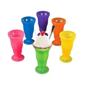 Plastic Neon Milkshake Soda Glasses 12 Rock and Roll 50's Diner Candy Shoppe - Picture 1 of 1