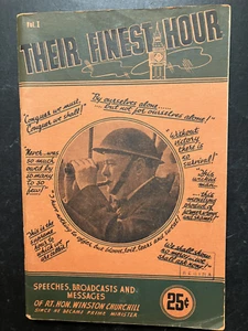 Churchill's speeches, THEIR FINEST HOUR. Winnipeg Free Press. Circa 1941. - Bild 1 von 6