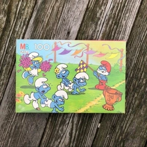 Vintage Schlümpfe MB Puzzle - versiegelt - 100 Stück - Bild 1 von 5