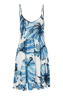 Kleid Strand Kleid Beach Time blau weiß kurz ausgestellt Gr 36 38 40 42 - Bild 1 von 2
