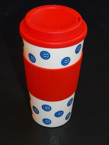 CHICAGO CUBS MLB 16 OZ BANDED TRAVEL TUMBLER MUG CUP WITH LID Cover