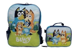 2 Piece Backpack Set, Pre-school Girls & Boys 16" Travel Bag, Blue Bluey - Picture 1 of 6