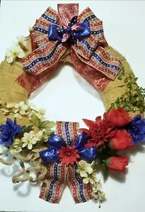 Patriotic Country Style Wreath - Picture 1 of 4