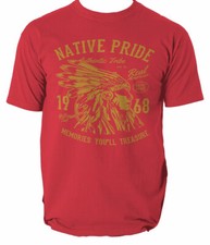 American Native Pride T Shirt Mens Indian Chief Spirit Neck S-3XL