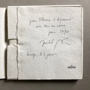 Michel Butor & Guido Llinas — Ailes — envoi autographe  — Brocéliande — 1987. - Picture 1 of 10