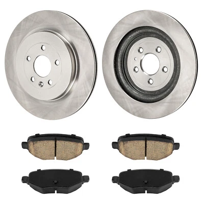 For Ford Explorer Lincoln MKS 2015-2019 Rear Solid Brake Rotors w/ Ceramic Pads - Image 1 of 4