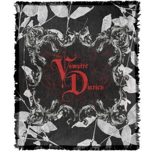 The Vampire Diaries Blanket, 50"x60" Title Treatment Woven Cotton Blend Throw - Picture 1 of 6