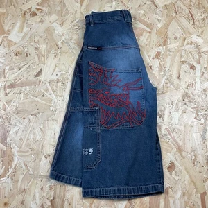 Pantalones Cortos Sueltos Overzeas Heavy Dragon Hip Hop Años 2000 De Colección Y2K Largo W28 - Imagen 1 de 5