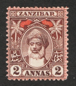 1899 Sansibar Sc# 65 - Two Annas, Sultan... MH stamp Cv$6.00 - Bild 1 von 1
