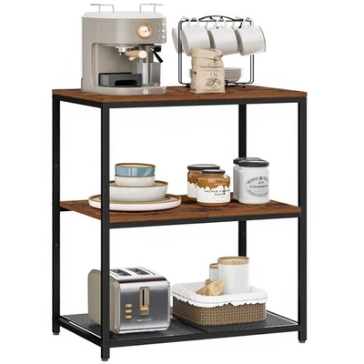 Kitchen Island with 3 Shelves, Kitchen Shelf with Large Workstation, Bakers R... - Image 1 of 4