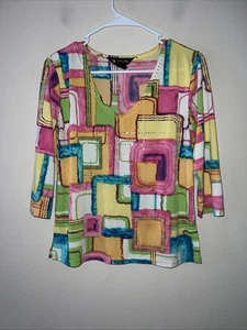 Valentina Artsy Tunika Top Damen Medium Strass tragbar Kunst abstrakt - Bild 1 von 5