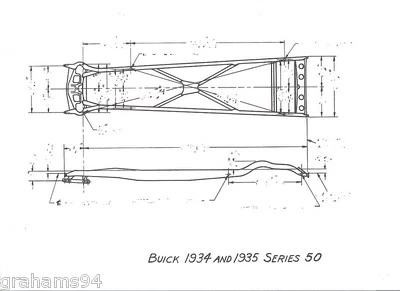 1934 35 Buick Series 50 NOS Dimensões do Quadro Eixo Frontal Guia de Alinhamento da Roda - Imagem 1 de 4
