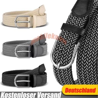 Stretchgürtel elastisch Stoffgürtel Flechtgürtel Damen Herren Gürtel dehnbar - Bild 1 von 4