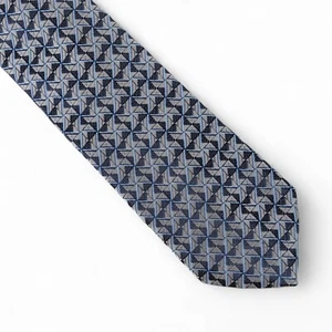 Perry Ellis Men's Levant Classic Geometric Print Tie Silver Blue Classic 3" $55 - Picture 1 of 5