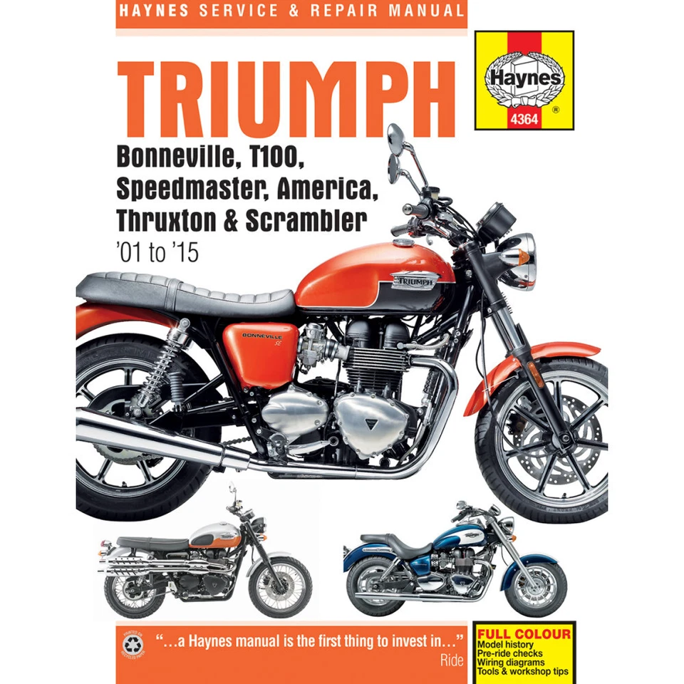Manual de reparación HAYNES - Bonneville/T100/Speedmaster/America/Thruxton/Scrambler Foto 1 de 1