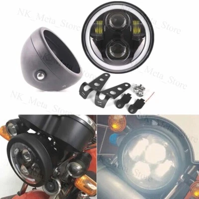 Soporte de montaje de cubo de carcasa de faro de 5,75\" para Harley Sportster XL883 1200 Foto 1 de 4