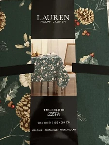 Lauren Ralph Lauren grün Stechpalme Beere festliche Weihnachten Tischdecke 60 x 104" - Bild 1 von 8