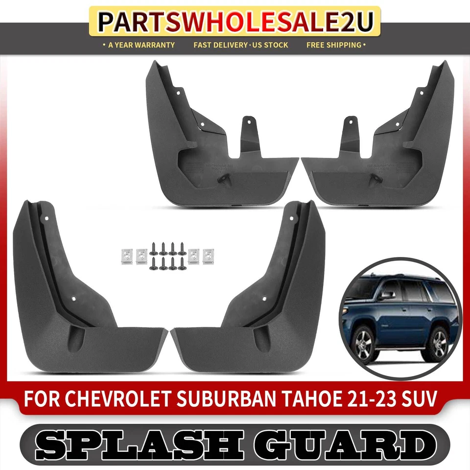 4x Guardabarros delanteros y traseros para Chevrolet Suburban Tahoe 2021-2023 Foto 1 de 4