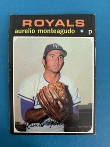 1971 Topps #129 AURELIO MONTEAGUDO Kansas City Royals Baseballkarte Krug - Bild 1 von 7