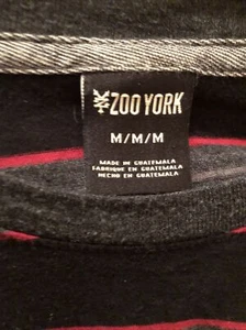 Zoo York Men's Size Medium Gray Black Striped Short Sleeve T-Shirt - Picture 1 of 3