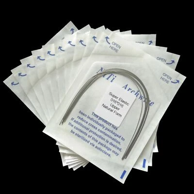 10 paquetes de alambre de arco rectangular Niti súper elástico dental superior + inferior Foto 1 de 4