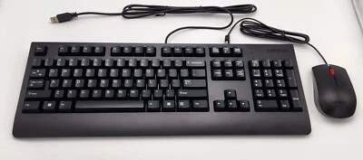 Lenovo USB Keyboard FRU 00XH688 & USB Mouse FRU 00PH133 Combo - Image 1 of 4