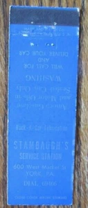 STAMBAUGH'S AMOCO TANKSTELLE 1940er MATCHBOOK MATCHCOVER: YORK, PENNSYLVANIA -E1 - Bild 1 von 1