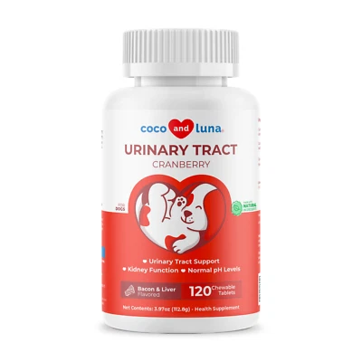 COCO AND LUNA Cranberry for Dogs - Urinary Tract Support, Incontinence Support, UTI for Dogs