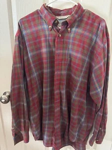 Vintage Nautica Denim Plaid Red Jean Retro 90s Men Sz L Made in USA - Picture 1 of 3