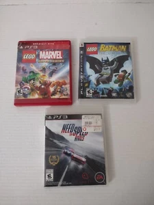 PS3 3 Game Lot Need For Speed,Lego Batman And Lego Marvel Super Heros Great Cond - Picture 1 of 6