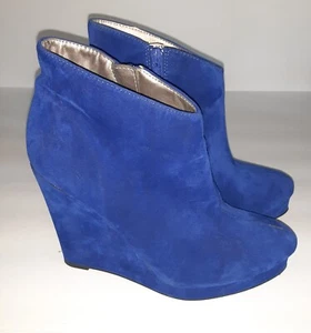 Bota de cuña Michael Antonio azul gamuza talla 8 defecto - Imagen 1 de 6
