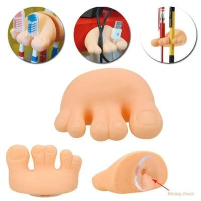 2x Zahnbürstenhalter Fuß mit Saugnapf Zahnbürste-Aufbewahrung Wandhalter - Bild 1 von 2