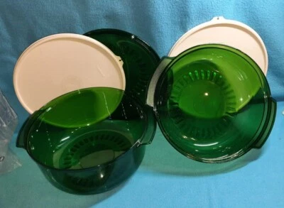 Tupperware MicroPlus 3 Garturm in grün mit 2 festen Deckeln "Rarität" - Bild 1 von 4