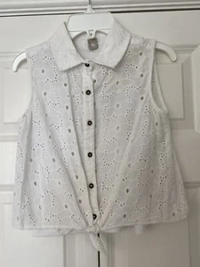 Girls White Broderie Englais Shirt TU Age 11 Excellent Condition - Picture 1 of 17