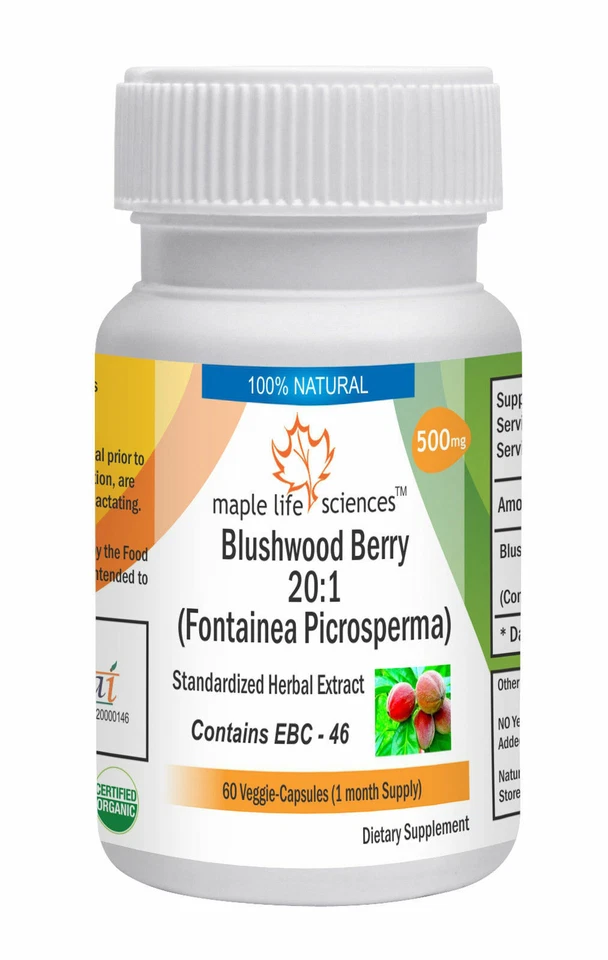MAPLE LIFESCIENCES Blushwood Berry 20:1 Extract Capsules Fontainea picrosperma EBC - 46 NO Fillers