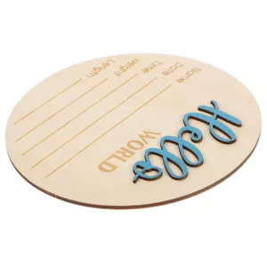 Baby Announcement Wooden Sign Birth Announcement Round Sign Baby Name Sign - Picture 1 of 12