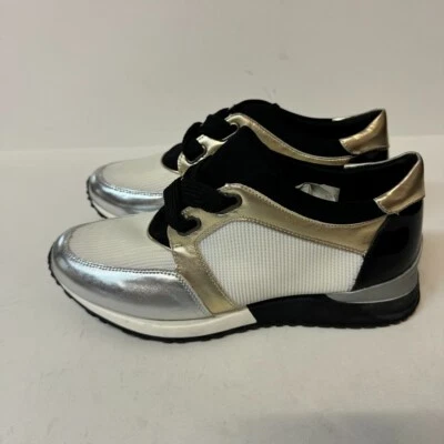 Zapatillas con cordones Wanted para mujer 7 M negras doradas metálicas nuevas en caja ZM6 Foto 1 de 4