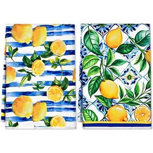 2 Pack Lemon Kitchen Hand Towels Decorative Kitchen Towels 17x26 Inch Kitchen... - Picture 1 of 8