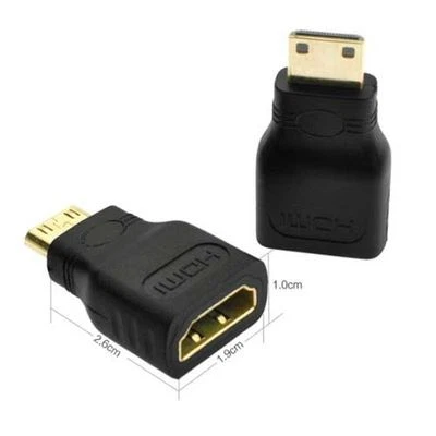 Mini HDMI (Type C) Male to HDMI (Type A) Female Adapter V1.4 Connector HDTV - Image 1 of 4