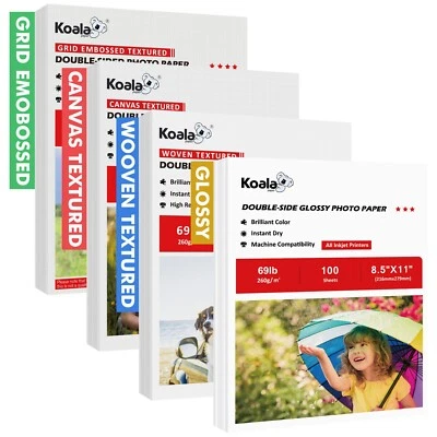 Lot Koala Double Sided Photo Paper 8.5x11 69lb Thick for Inkjet / Laser Printers - Image 1 of 3