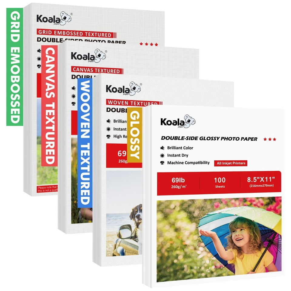 Lot Koala Double Sided Photo Paper 8.5x11 69lb Thick for Inkjet / Laser Printers - Image 1 of 3