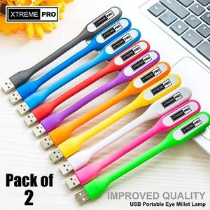 2 x Bendable Mini Portable USB LED Light Lamp For PC Computer Notebook Travel UK - Picture 1 of 6