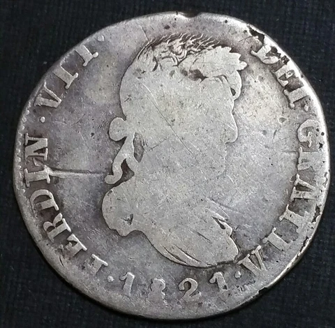 1821 2 Reale Mexico War Of Independence Zacatecas Plata Pillar Z Silver Coin $ Cover