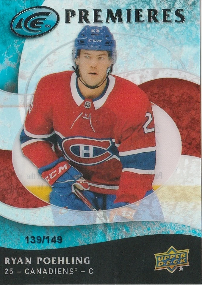 Ryan Poehling - 2019-20 Upper Deck Ice Premieres /149 Rookie Card #18 - Canadien - Image 1 of 1